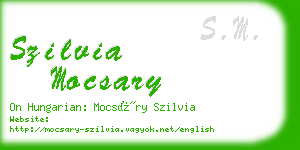 szilvia mocsary business card